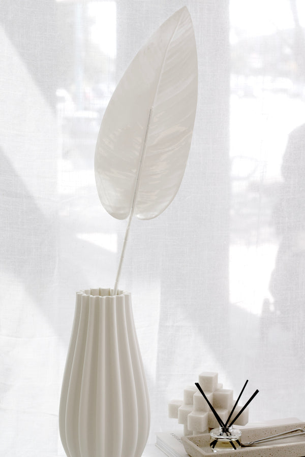 White Canna Leaf Stem – 97cm Faux Botanical Statement