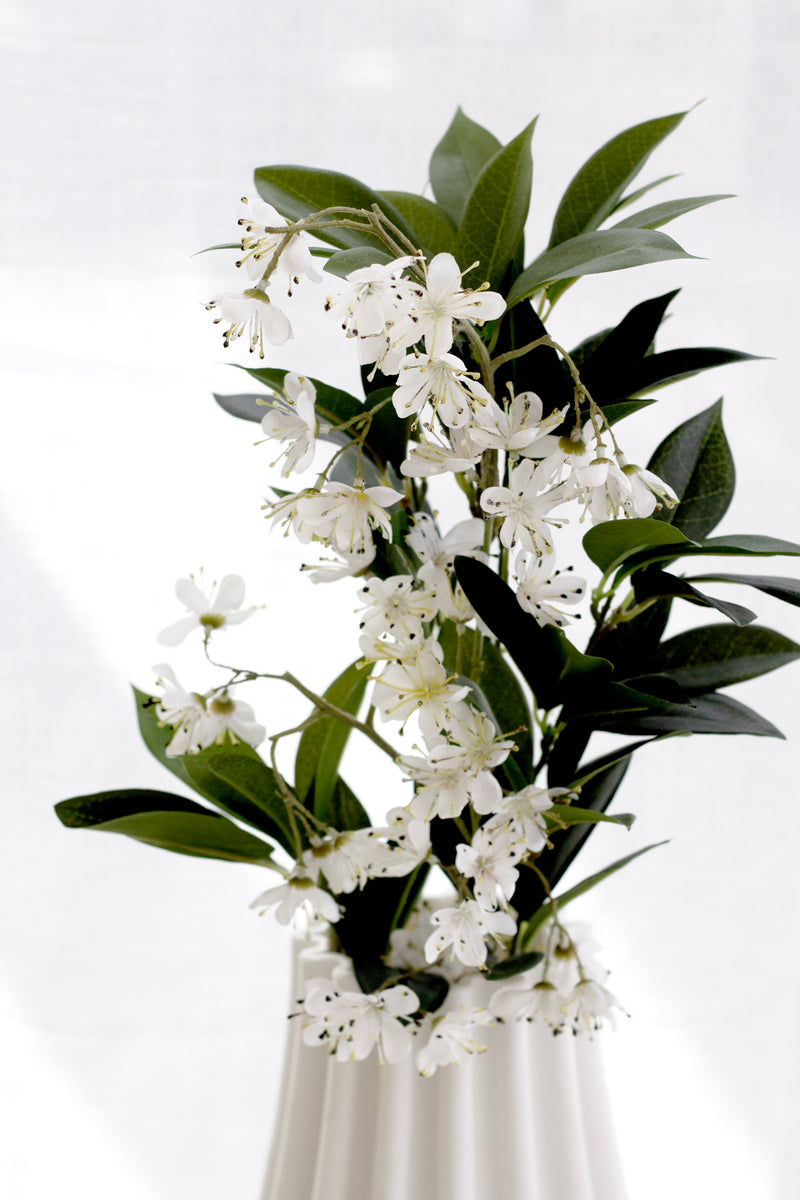 Hawthorn Blossom Spray – Tall White Artificial Stem
