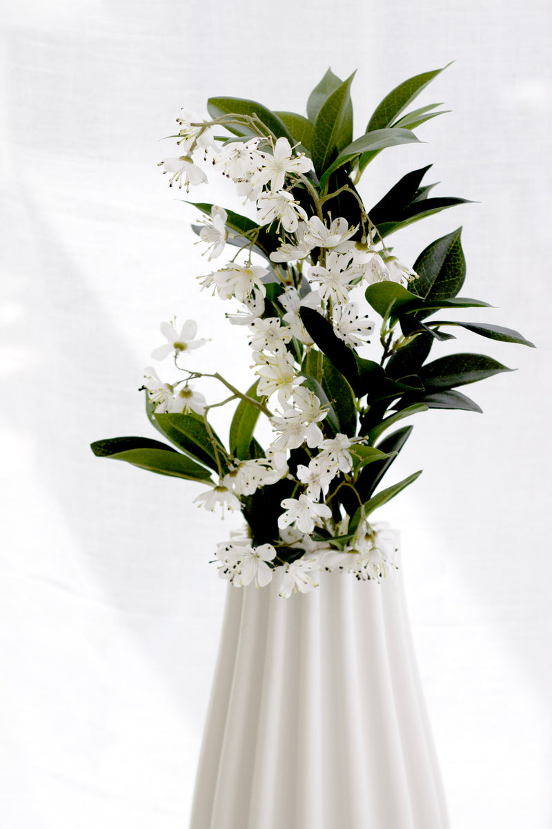 Hawthorn Blossom Spray – Tall White Artificial Stem