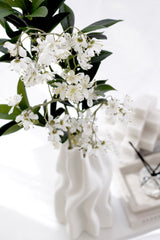 Hawthorn Blossom Spray – Tall White Artificial Stem