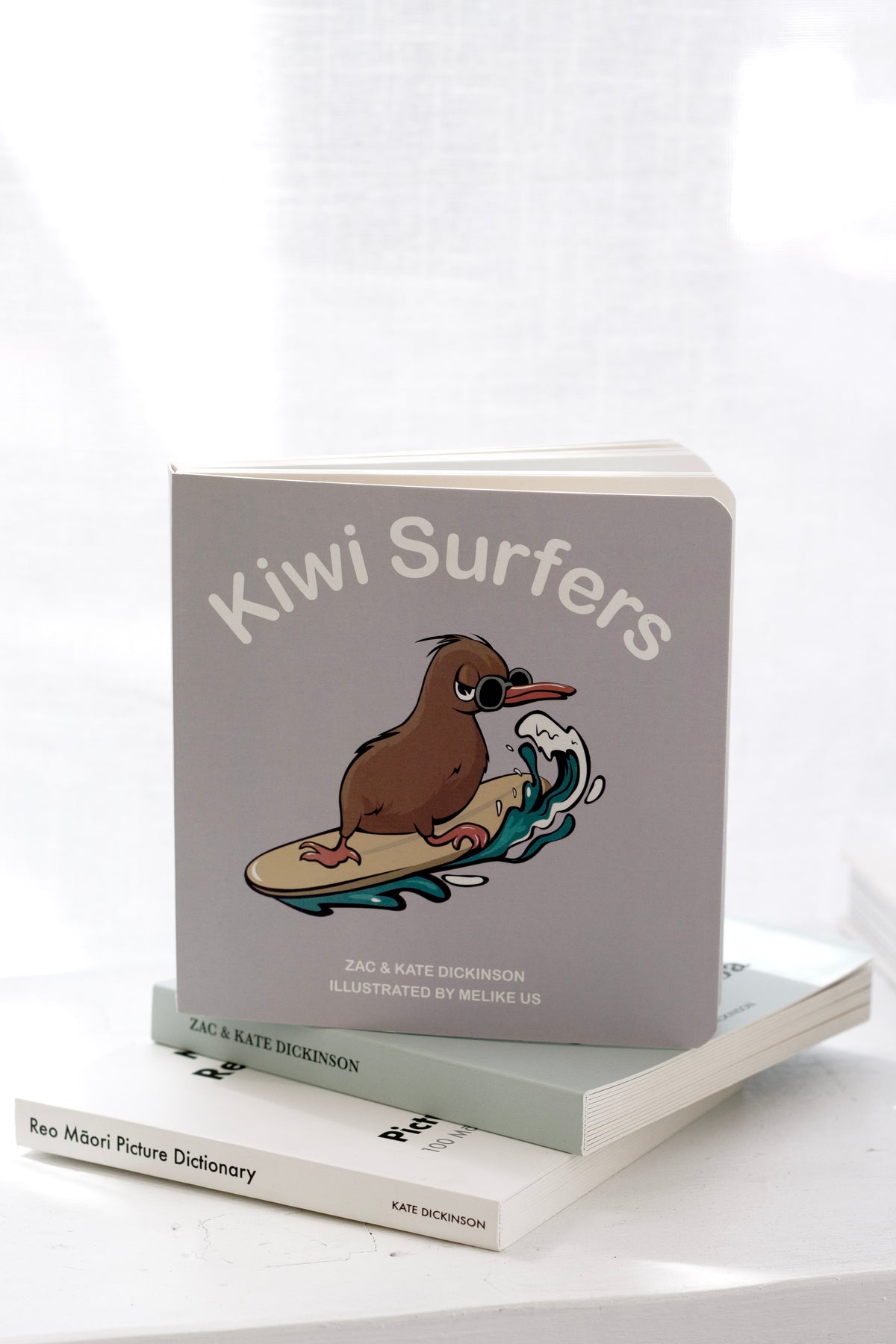 ‘Kiwi Surfers’ Board Book from As We Are Illustration (15×15 cm)