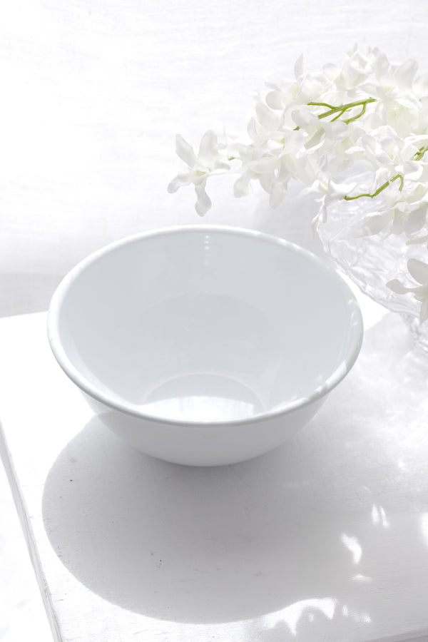 Dishy Enamel Noodle Bowl 16cm – Durable White Scratch-Resistant