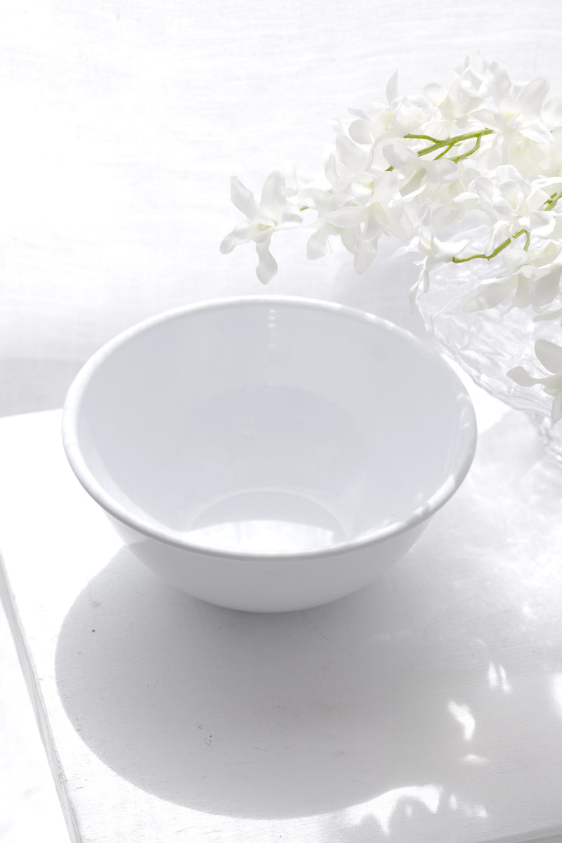 Dishy Enamel Noodle Bowl 16cm – Durable White Scratch-Resistant