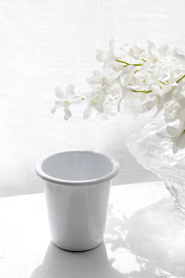 White Enamel Tumbler 350ml – Durable Classic Drinkware