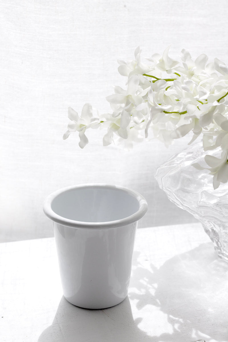 White Enamel Tumbler 350ml – Durable Classic Drinkware