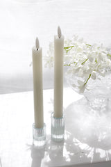 LED Battery Dinner Candles – Ivory Taper Set with Remote | Set of 2