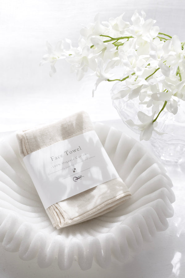 Nawrap Organic Face Towel – 100% Cotton, Made in Japan, Multi-Layer Weave