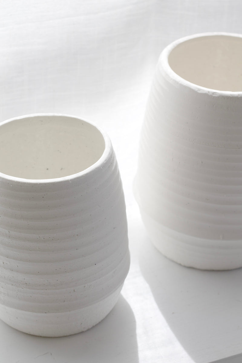 Alma Vase – Chalk Ceramic Textured Vase in Small or Medium Size
