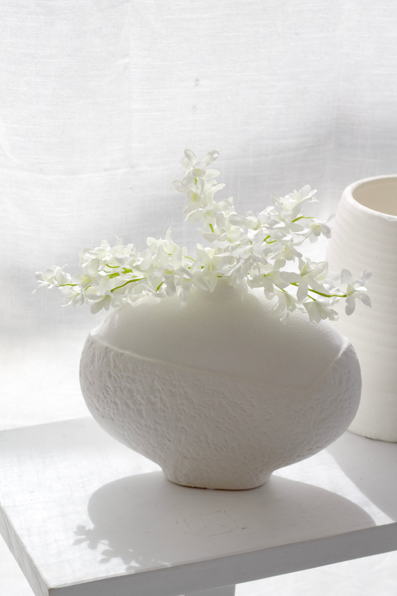 Serenity Cream Vase – Textured Ceramic Vase in Small & Large