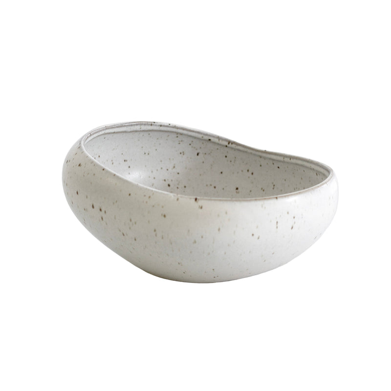 Speckled ceramic bowl on a white background