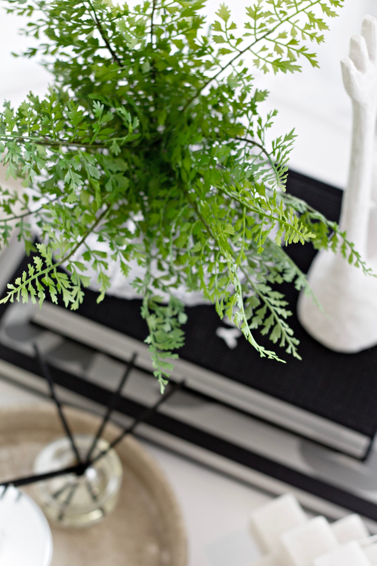 Hen & Chicken Fern Bush, 33cm Realistic Faux Greenery