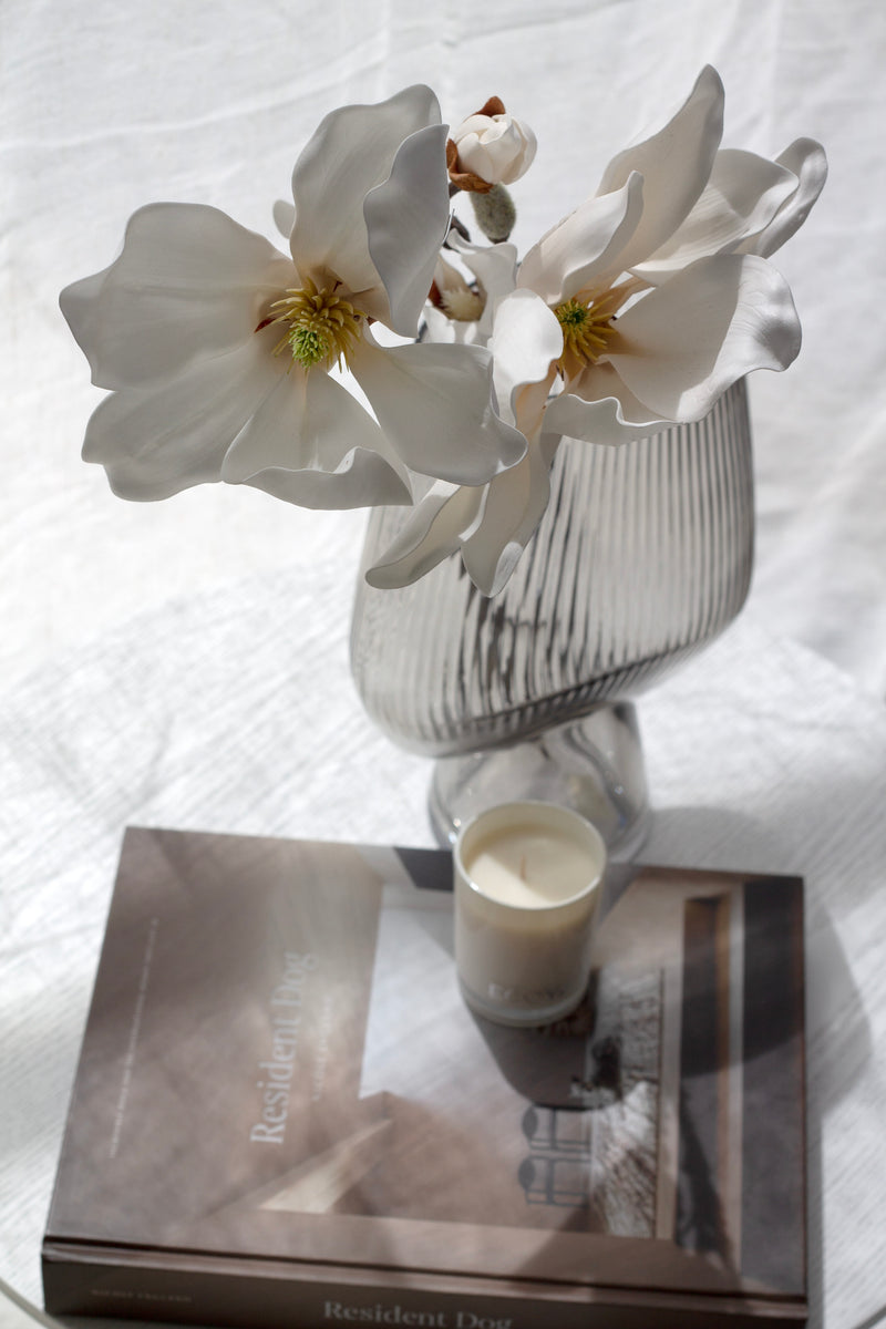 Fairy Magnolia Stem – 78cm White Faux Flower with Large Petals