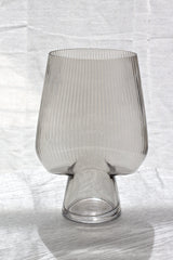 Lianne Ribbed Glass Vase – Taupe Glass Vase for Flowers