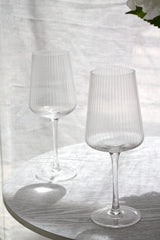 Amalfi Wine Glasses from Papier HQ (Set of 2) — Fluted, Slim Stem