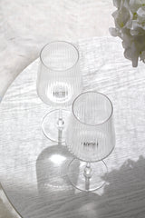 Amalfi Wine Glasses from Papier HQ (Set of 2) — Fluted, Slim Stem