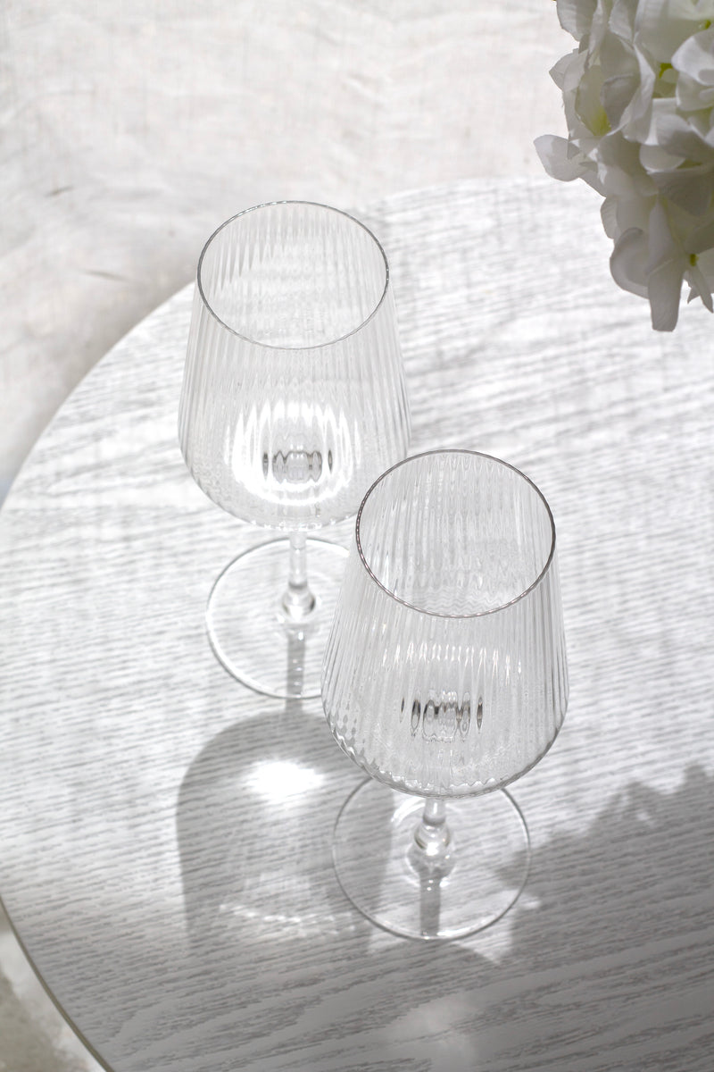 Amalfi Wine Glasses from Papier HQ (Set of 2) — Fluted, Slim Stem