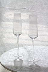 Amalfi Champagne Glasses (Set of 2) by Papier HQ — Fluted Slim-Stem