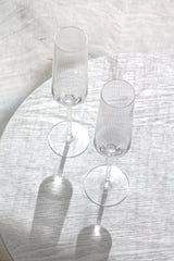 Amalfi Champagne Glasses (Set of 2) by Papier HQ — Fluted Slim-Stem