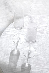 Amalfi Champagne Glasses (Set of 2) by Papier HQ — Fluted Slim-Stem