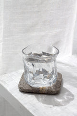 Stone Coasters – Natural Travertine & Dark Marble Set of 4 by Ned Collections