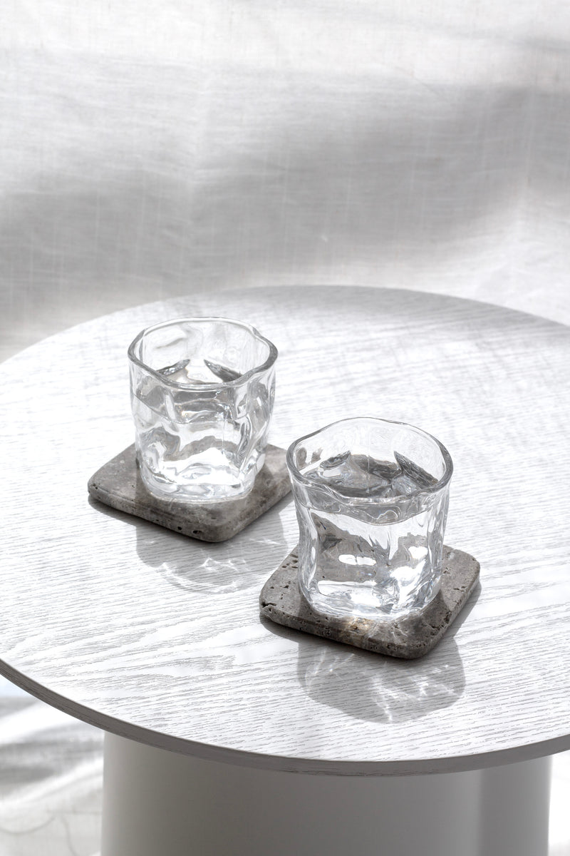 Wavy Glasses (Set of 2) from Papier HQ — Stackable Textured Tumblers