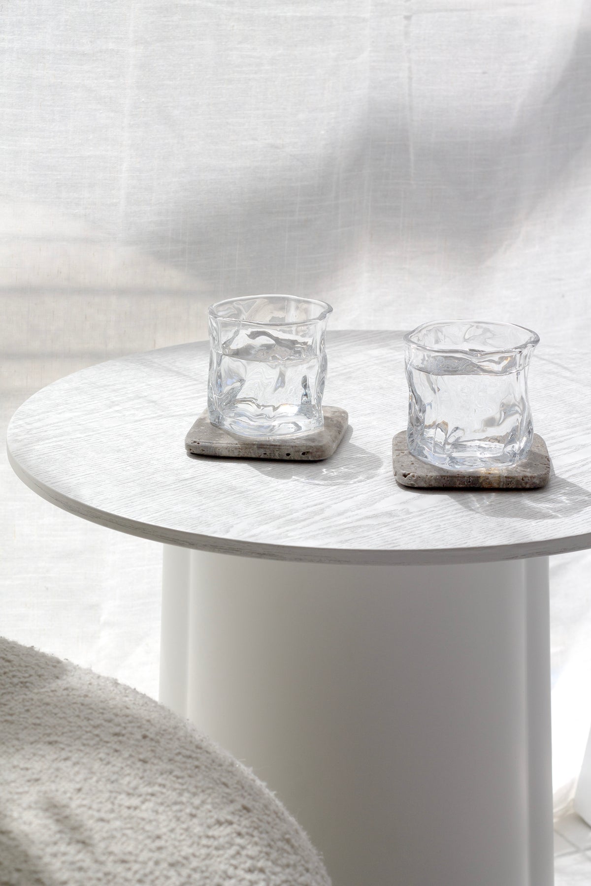 Wavy Textured Glasses (Set of 2) – Stackable Tumblers