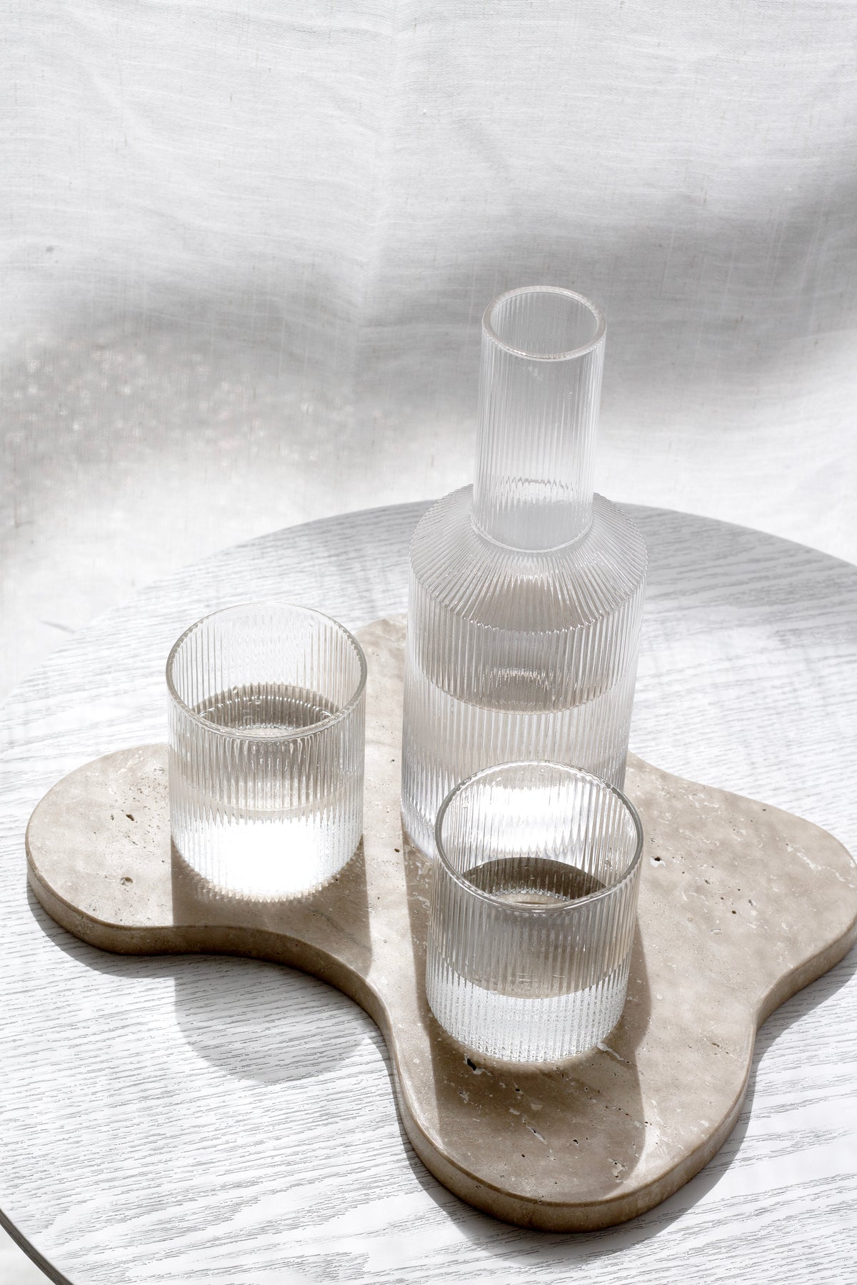 Isobel Travertine Tray – Sculptural Stone Decor