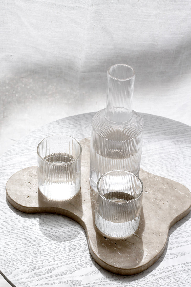 Isobel Travertine Tray from Papier HQ – Sculptural Stone Decor