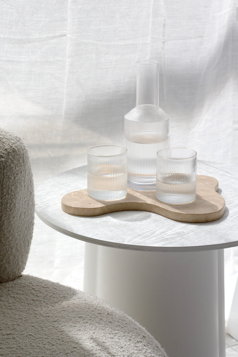 Isobel Travertine Tray from Papier HQ – Sculptural Stone Decor