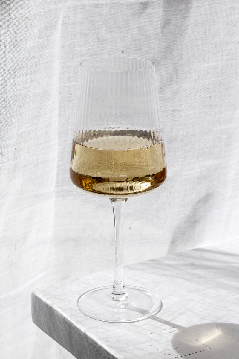 Amalfi Wine Glasses from Papier HQ (Set of 2) — Fluted, Slim Stem