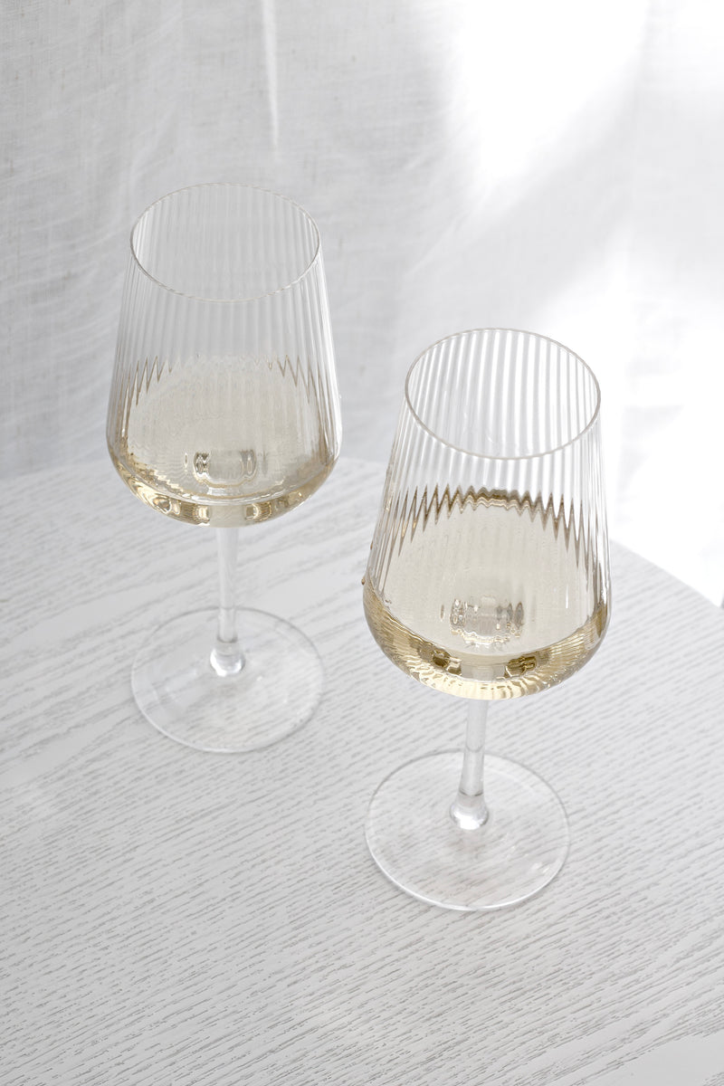 Amalfi Wine Glasses from Papier HQ (Set of 2) — Fluted, Slim Stem
