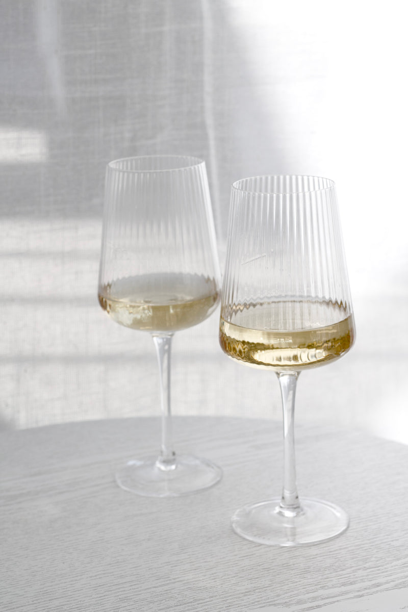 Amalfi Wine Glasses from Papier HQ (Set of 2) — Fluted, Slim Stem