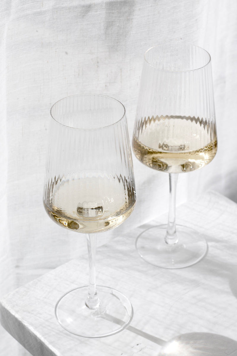 Amalfi Wine Glasses from Papier HQ (Set of 2) — Fluted, Slim Stem