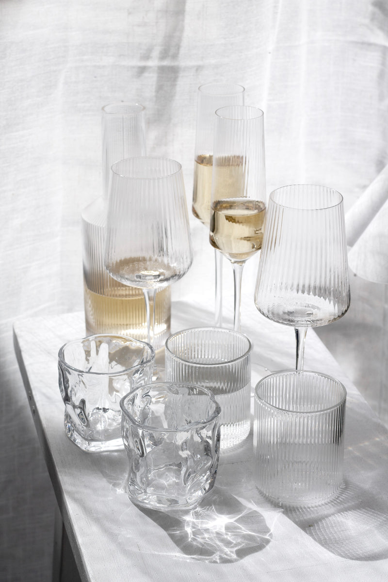 Amalfi Wine Glasses from Papier HQ (Set of 2) — Fluted, Slim Stem