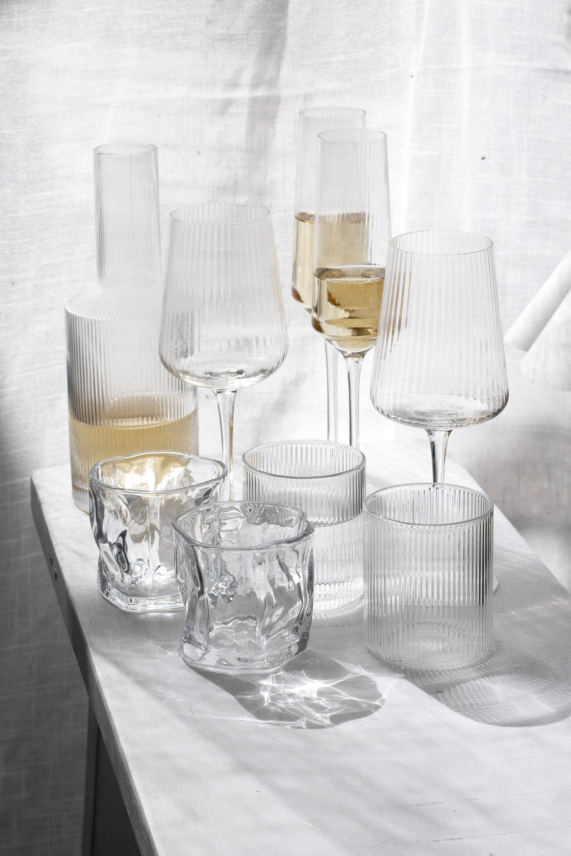 Amalfi Wine Glasses from Papier HQ (Set of 2) — Fluted, Slim Stem