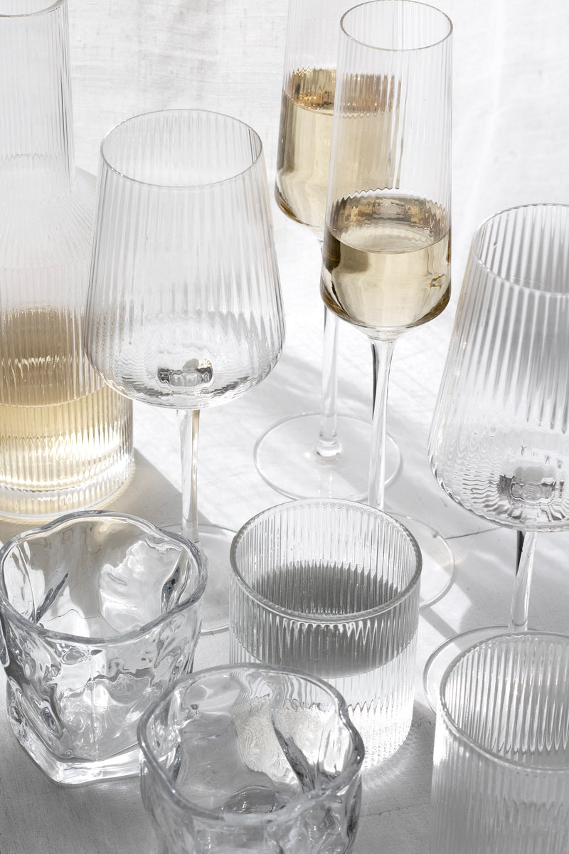 Amalfi Wine Glasses from Papier HQ (Set of 2) — Fluted, Slim Stem