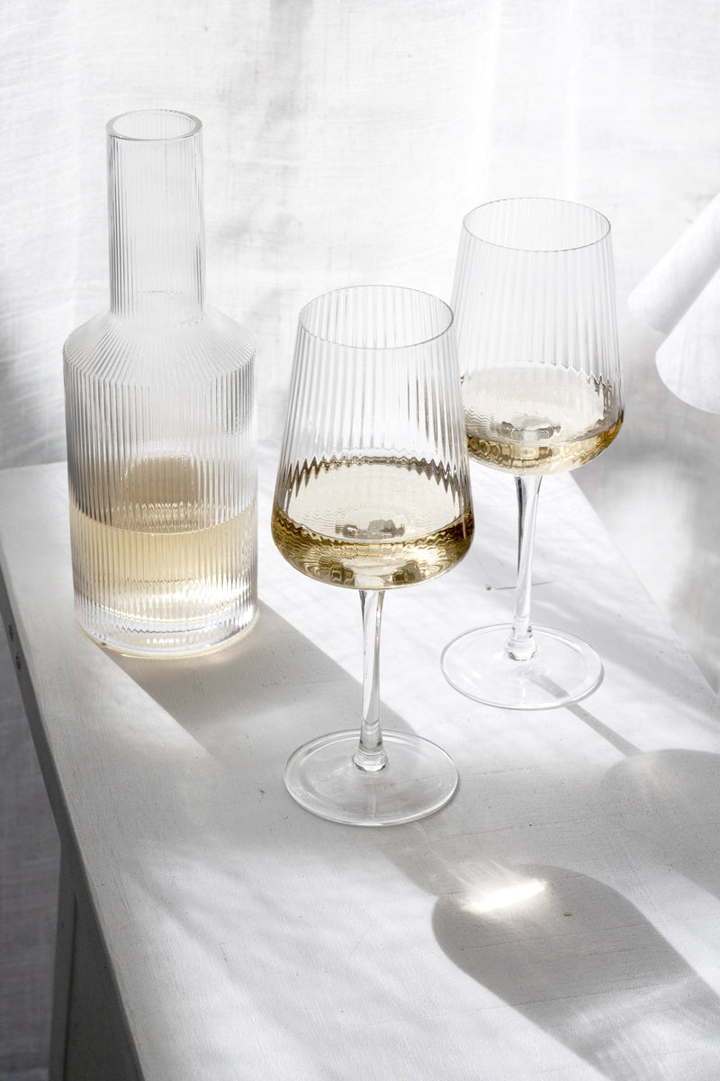 Amalfi Wine Glasses from Papier HQ (Set of 2) — Fluted, Slim Stem