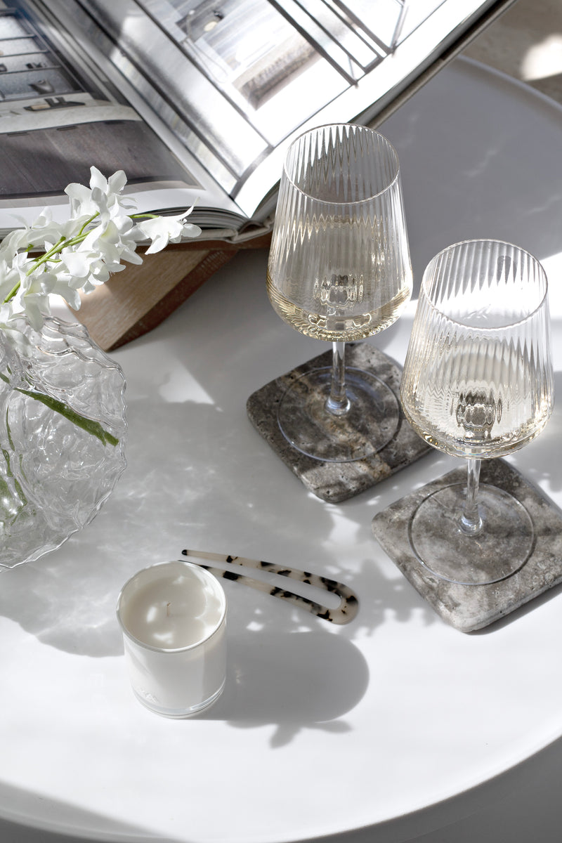 Amalfi Wine Glasses from Papier HQ (Set of 2) — Fluted, Slim Stem