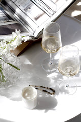 Amalfi Wine Glasses from Papier HQ (Set of 2) — Fluted, Slim Stem