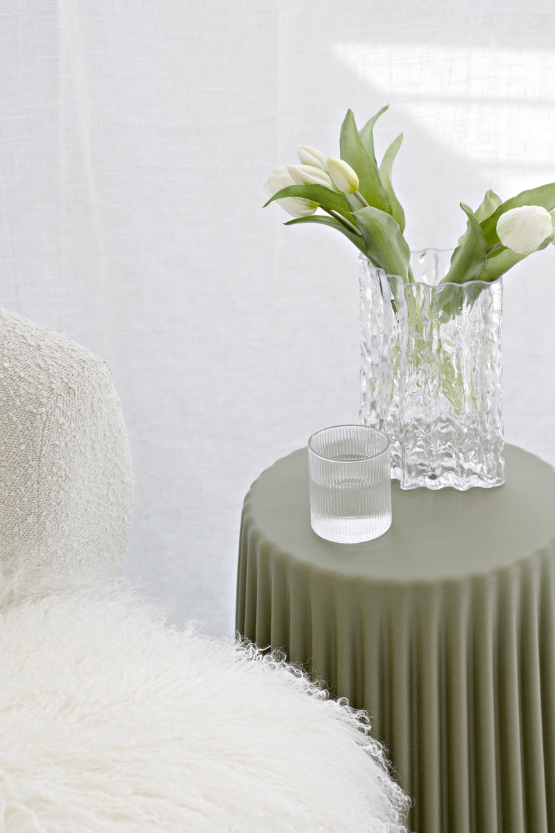 Tom Ribbed Polyurethane Stool – Indoor Outdoor Side Table (4 Colours)