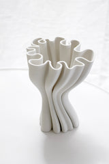 3D Printed Cooper Sculptural Vase – Black or White Porcelain