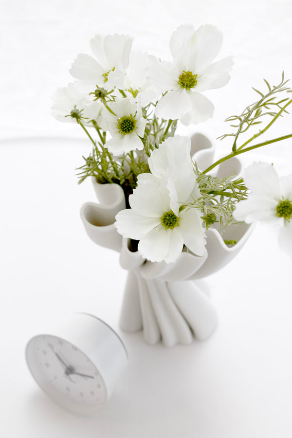 White Faux Cosmos Spray 51cm – Artificial Flower Stem