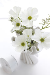 White Faux Cosmos Spray 51cm – Artificial Flower Stem