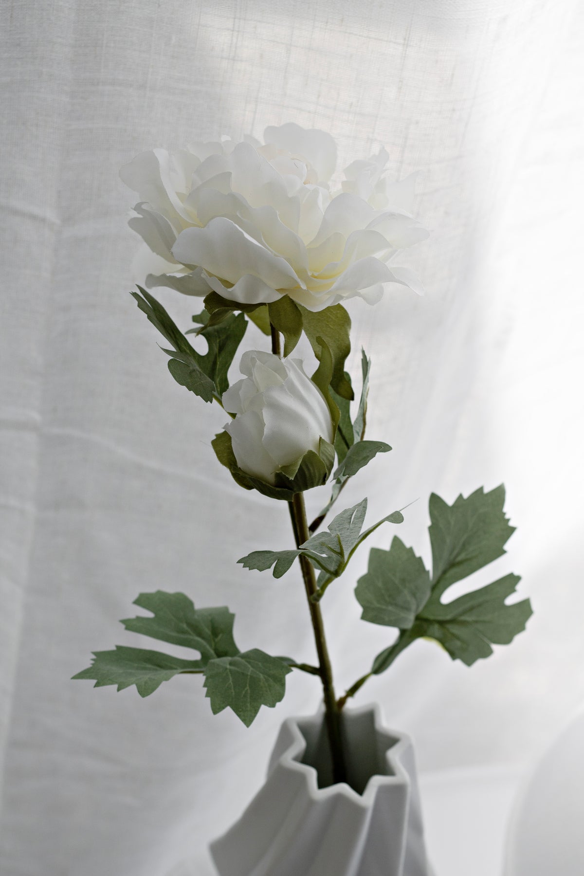 Sophie Peony, White 60cm Faux Flower