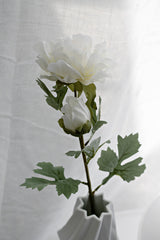 Sophie Peony – White Faux Flower Stem 60cm