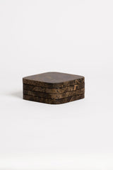 Stone Coasters – Natural Travertine & Dark Marble Set of 4 by Ned Collections