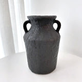 Kaia Stone Vase – Black Textured Vessel 17x25cm