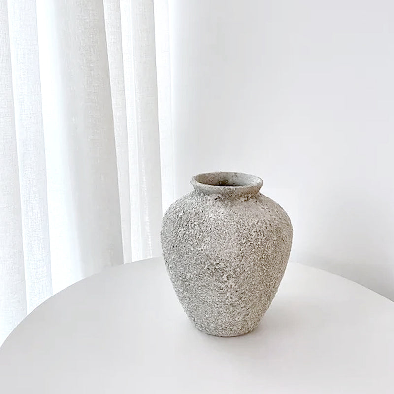 Nerina Stone Vase – Sage Textured Vessel, Small & Large
