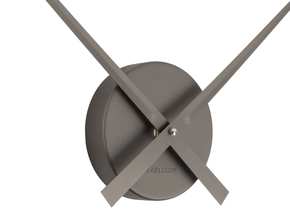 Little Big Time Wall Clock by Karlsson in metallic dark grey, small size, close detail