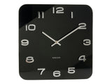 Karlsson Vintage Square wall clock in black with glass face, 35cm